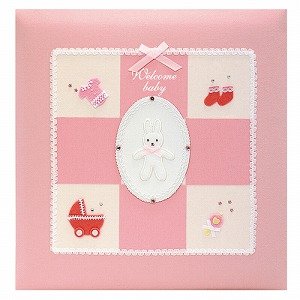 【クリックでお店のこの商品のページへ】ナカバヤシ フエルアルバムDigio ウェルカムベビーシリーズ ピンク アH-LB-501-P： ホーム＆キッチン