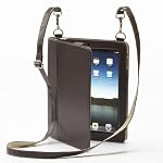 肩掛けできる！スタンドになる！ショルダースタイルレザーケース for iPad（ブラウン）