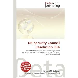 【クリックで詳細表示】Un Security Council Resolution 904 [ペーパーバック]
