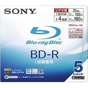 SONY ���{�� �r�f�I�pBD-R �ǋL�^ �Ж�1�w25GB 4�{�� �v�����^�u�� 5��P 5BNR1VBPS4