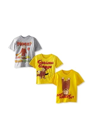 Freeze Boy's Curious George 3-Pack T-Shirt Bundle (Assorted)