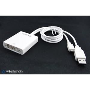 【クリックでお店のこの商品のページへ】【AD&C TORONIC】microUSB(B)オス/DVI-D(メス)MHL規格対応変換アダプター ホワイト