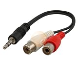  3.5mm Male to 2 RCA Left & Right Audio Female Adapter