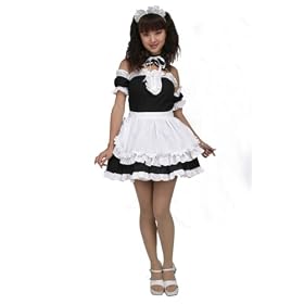 【クリックでお店のこの商品のページへ】美しいメイドさん 黒 M