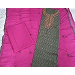 Brown jacquard Cotton Dress Material With Dupatta