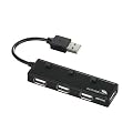 iBUFFALO USB2.0Hub �o�X�p���[ 4�|�[�g �ʃX�C�b�`�t �u���b�N BSH4U08BK