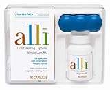  Alli Weight-Loss Aid, Orlistat 60mg Capsules, 90-Count Starter Pack