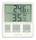  DRETEC デジタル温湿度計 ホワイト O-214WT