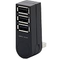 ELECOM USBHUB2.0 �X�}�[�g�n�u �o�X�p���[ 3�|�[�g ���}�� �u���b�N U2H-TZ300BBK