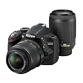 Nikon �f�W�^����჌�t�J���� D3200BK WZ 200mm�_�u���Y�[���L�b�g �u���b�N