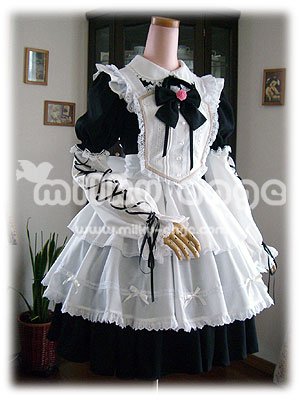 (ミルキーアンジェ) milky ange アンティーク アリス メイド アリス３ XL ブラック ミニ メイド服 コスプレ衣装