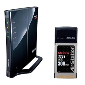 BUFFALO Air Station NFINITI 11n/g/b�Ή� ����LAN���[�^�[ �q�@(CardBus)�Z�b�g WHR-G300N/P