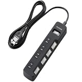 ELECOM �d���^�b�v ���K�[�h �ȃG�l �ꊇ&�ʃX�C�b�` �z�R���V���b�^�[�t 4�� 2.5m �u���b�N T-K05-2425BK�G���R���ɂ��