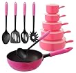 MEYER �X�y�V�����Z�b�g �yAmazon.co.jp����z EVO �f�B�[�v�X�L���b�g��Cooking with Love �L�b�`���c�[��5�_�E�}���`�{�E��5�_�Z�b�g EV-ISET