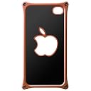 ABEE iPhone4/4S対応 アルミジャケット かわいい裏面りんご形状モデル ピーチ MA-4J05-PE