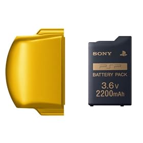 �o�b�e���[�p�b�N(2200mAh) PSP-3000�V���[�Y�p�o�b�e���[�J�o�[(�u���C�g�E�C�G���[)�t��