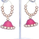 Pink with pearl fashion Jhumka