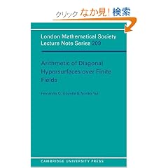 Arithmetic of Diagonal Hypersurfaces over Finite Fields (London Mathematical Society Lecture Note Series)