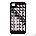iPhone 4S STUDDED COVER SILVER&BLACK アイフォーン4エス スタッ