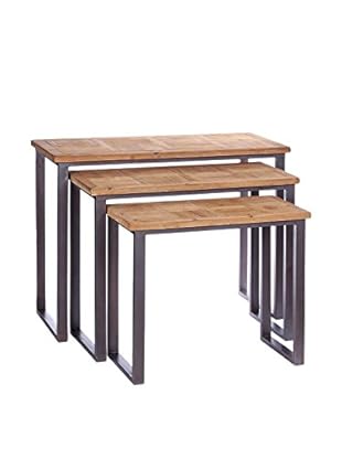 STREAMLINED LIVING Konsole 3er Set schwarz/natur