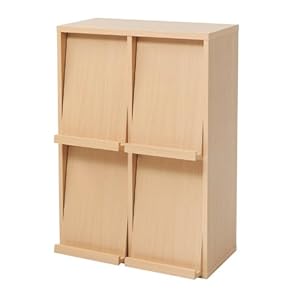 【クリックで詳細表示】JKプラン 6BOXシリーズ フラップ 4枚扉 ナチュラル fr-047 fr-047-na