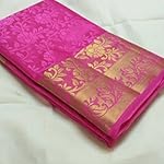Pink Embossed Floral Tassar Silk Saree With blouse (AC001)