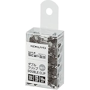 【クリックで詳細表示】コクヨ ダブルクリップ Scel-Bo シェルボ 豆・シルバー PET個箱タイプ クリ-J36C