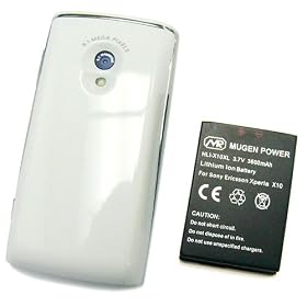 MUGEN POWER XPERIA SO-01B�p ��e�ʃo�b�e���[�E3600mAh�E�����p�w�ʃo�b�N�J�o�[�t�E�z���C�g (HLI-X10XL-W)/MEGEN POWER