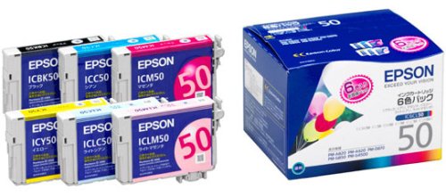 EPSON �C���N�J�[�g���b�W(6�F�Z�b�g) IC6CL50 �G�v�\�� (47���̊��z) (1���̃N�`�R�~ 4,890