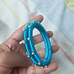 Blue Pearl Traditional Bangle Set of 2