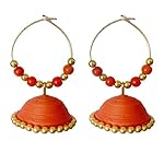 ManuCreations_orange ring jhumka