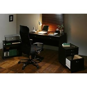 【クリックで詳細表示】セットでお得！出来る男のシステムデスク W120(デスク・チェスト・ラック)[ブラウン]