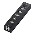 iBUFFALO USB2.0�n�u 7�|�[�g�^�C�v(AC�A�_�v�^�[�t) �ߓd���f���y�ҋ@�d�͑啝�J�b�g!! �X�}�z�[�d�ɍœK�ȁw�펞�ʓd�|�[�g�x�t���z �u���b�N BSH7AE03BK