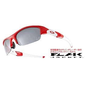 OAKLEY �X�|�[�c�O���X Ai Miyazato Flak Jckt Pearl Red�@�{�������f�� �w���s�A���i�x