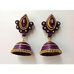 Purple yellow tradition jhumka