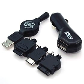RIX USB��DC�[�d��/�}���`�R�l�N�^�[ Docomo/Vodafone/TU-KA/AU/FOMA�Ή� (�u���b�N) RX-JUC505BK