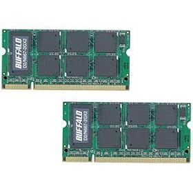 BUFFALO ������ DDR2 667MHz SDRAM(PC2-5300) 200Pin S.O.DIMM 2GB 2���g D2/N667-2GX2