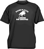  Piano Player Looking For Groupies Distressed Logo Kids T Shirt 2T thru Youth XL