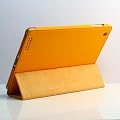 i-Beans iPad 2 / (��3����) �V����iPad �p���v���U�[�P�[�X �y�S9�F�z�I�����W�@�X�^���h�d�l+���J���^�C�v�@�t���ی�t�B�����t�@Leather Case for The New iPad / iPad 2 (1406-4)