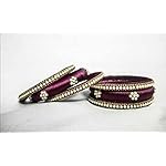 Purple silk Bangle Set of 6 2:6 Size