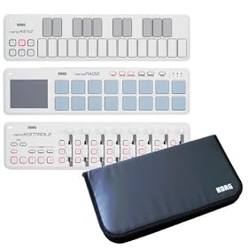 KORG �R���O USB-MIDI �R���g���[���[ nanoKEY2+nanoKONTROL2+nanoPAD2+��p���o�C���P�[�X ����Z�b�g �z���C�g