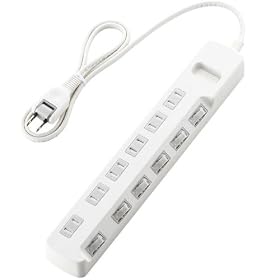 ELECOM �ȃG�l�^�b�v �ʃX�C�b�` �z�R���V���b�^�[�t 6�� 1m WH T-E04-2610WH