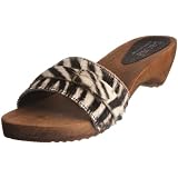 Sanita Wood Safari Fur Sandal Slides Sandal