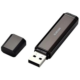 ELECOM  �p�X���[�h�����F�؋@�\�tUSB�t���b�V�������� 1GB(�u���b�N) MF-NU201GBK