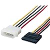 ELECOM �V���A��ATA�d���ϊ��P�[�u�� 4pin�R�l�N�^���X-SATA�p���[�R�l�N�^ 4pin�I�X-15pin���X CFD-SAT2P05