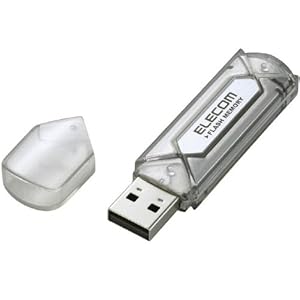 【クリックで詳細表示】ELECOM USB2.0フラッシュメモリ 4GB セキュリティソフト付 (シルバー) MF-AU2A04GSV