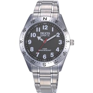【クリックで詳細表示】[デリス]DELICES 腕時計 8年電池 スポーツ ブラックフェイス DE077-02 メンズ