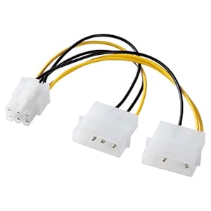 【クリックで詳細表示】SANWA SUPPLY PCI Express用電源変換ケーブル 8cm TK-PW87： パソコン・周辺機器