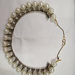 White Pearl Oxidised Silver Fashion Necklace
