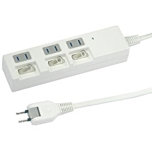 【クリックで詳細表示】ヤザワ 個別スイッチ付節電タップ3個口1m白 HBKS331WH： パソコン・周辺機器